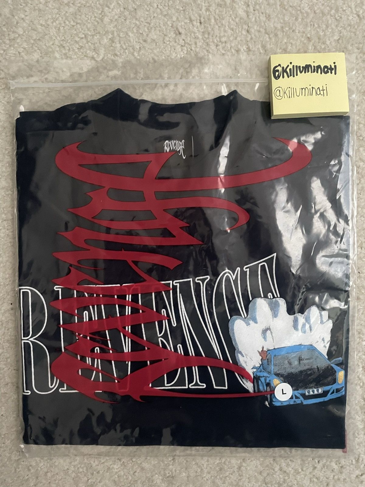 Revenge x Juice Wrld 999 Burnout Tee Black