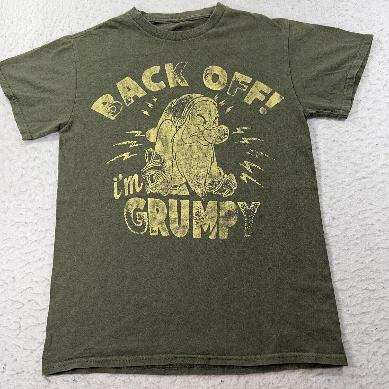 Disney Disney Back Off I'm Grumpy Green Short Sleeve Graphic Tee Size US S / EU 44-46 / 1 - 1 Thumbnail