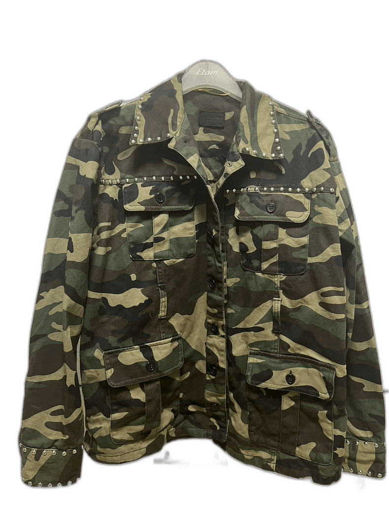 Saint Laurent Paris ysl camouflage jacket with belt-2507 Size US S / EU 44-46 / 1 - 1 Thumbnail