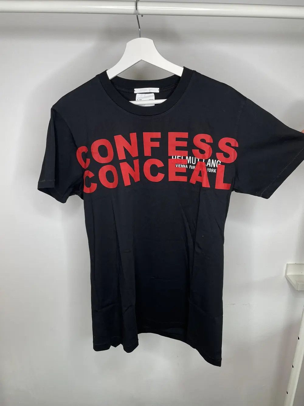 Helmut Lang Confress Conceal T-Shirt Black Red M