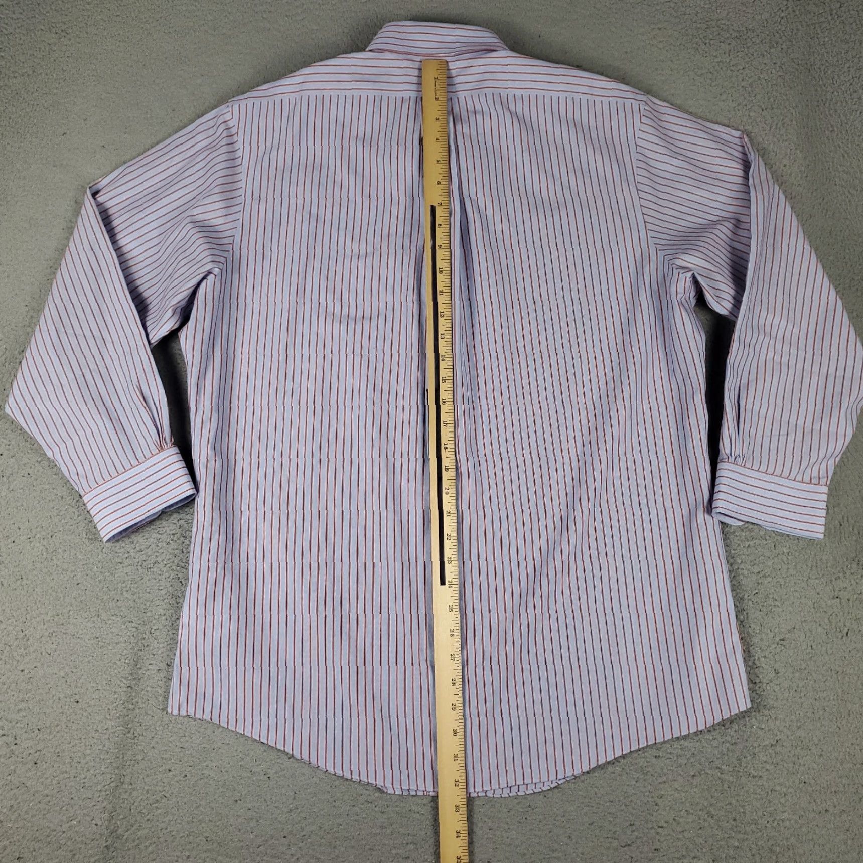 Brooks Brothers Brooks Brothers Dress Shirt Mens 17 Blue Striped Button-Down Long Sleeve Regular Fit Non-Iron Cotton M 17 in Blue Mens Dress Shirt Size 46R - 4 Thumbnail