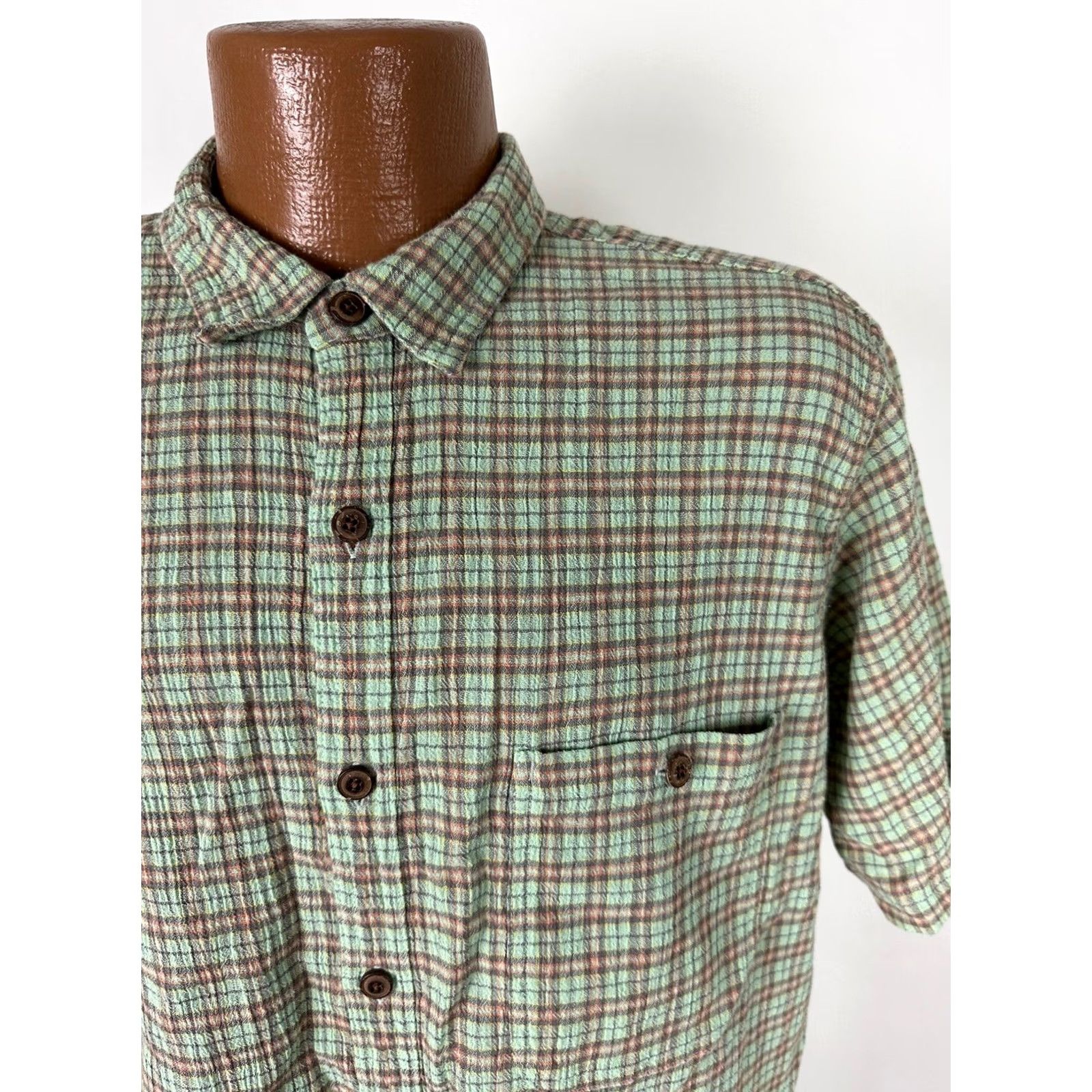 Patagonia Patagonia Shirt Men Large Organic Cotton Gauze Mint Plaid Outdoors Travel Casual Size US L / EU 52-54 / 3 - 5 Thumbnail