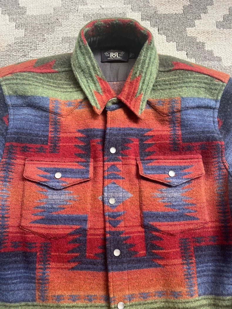 RRL Ralph Lauren RRL Ralph Lauren Southwest wool shirt jacket sweater leath Size US M / EU 48-50 / 2 - 2 Thumbnail