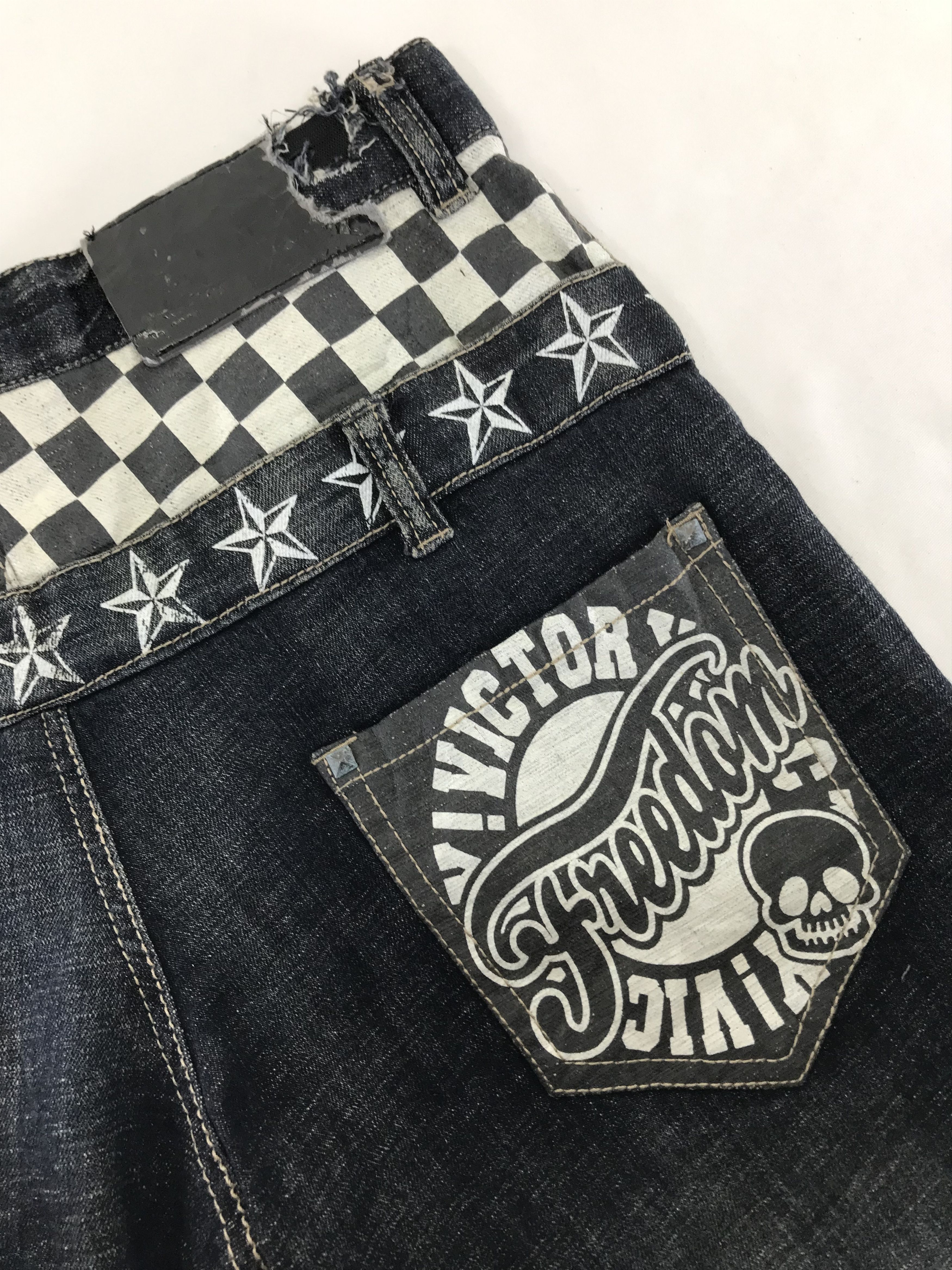Japanese Brand Japanese Double Waist Victory Freedom Faded Black Jeans Size US 30 / EU 46 - 11 Thumbnail