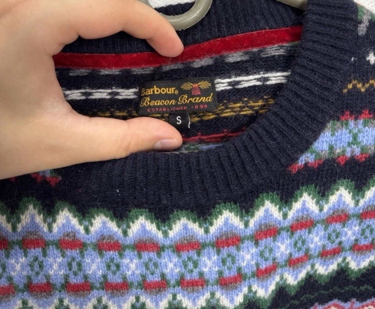 Barbour × Vintage Barbour Beacon Brand Sweater 100% Wool Crew Neck Jumper Size US S / EU 44-46 / 1 - 11 Thumbnail