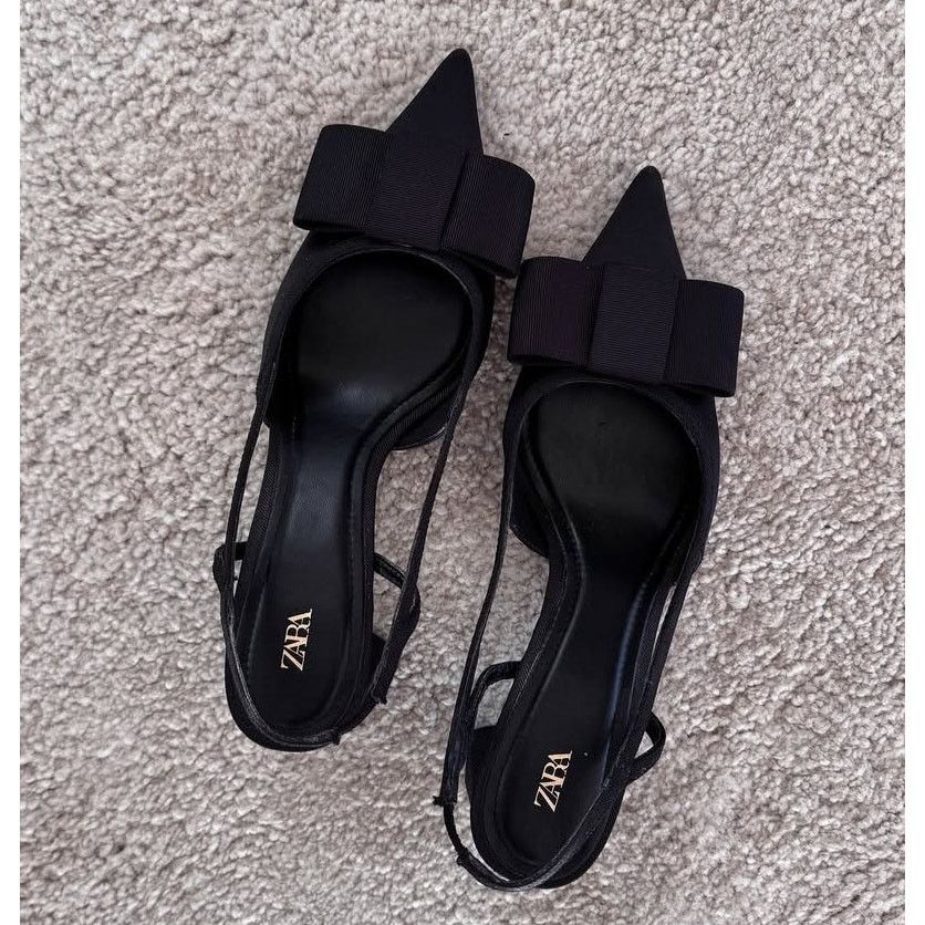 Zara ZARA Black Slingback Heels NWT Size US 8 / IT 38 - 13 Thumbnail