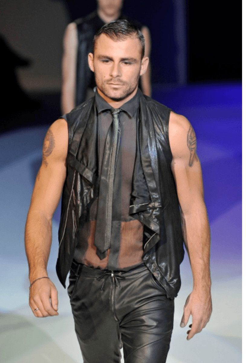 Emporio Armani SS2011 Emporio Armani Asymmetrical Black Goat Leather Vest Size US S / EU 44-46 / 1 - 2 Thumbnail