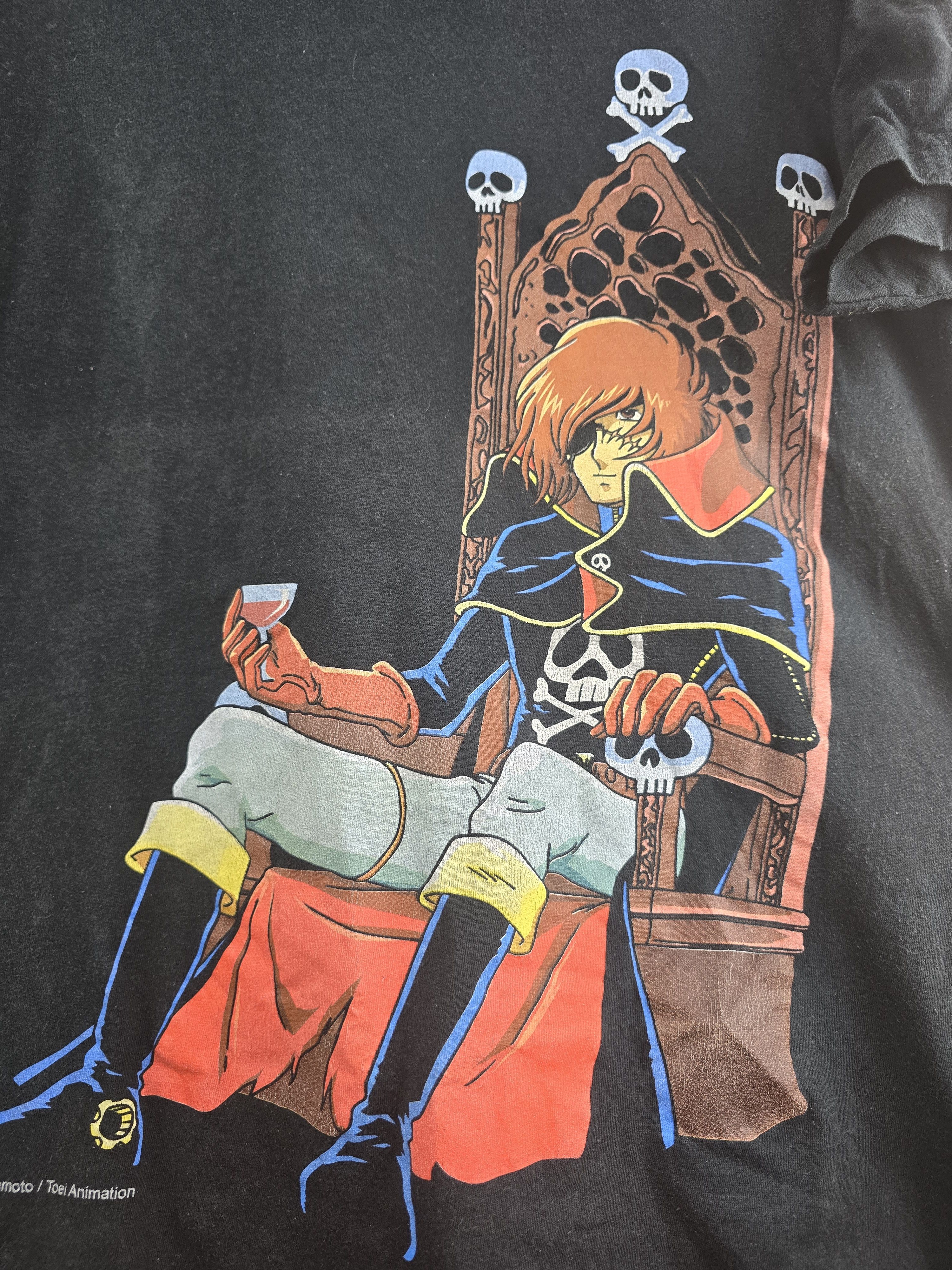 Anime × Vintage 2000 Captain Harlock Throne Anime Tee L 21.5" 27" Size US L / EU 52-54 / 3 - 5 Thumbnail
