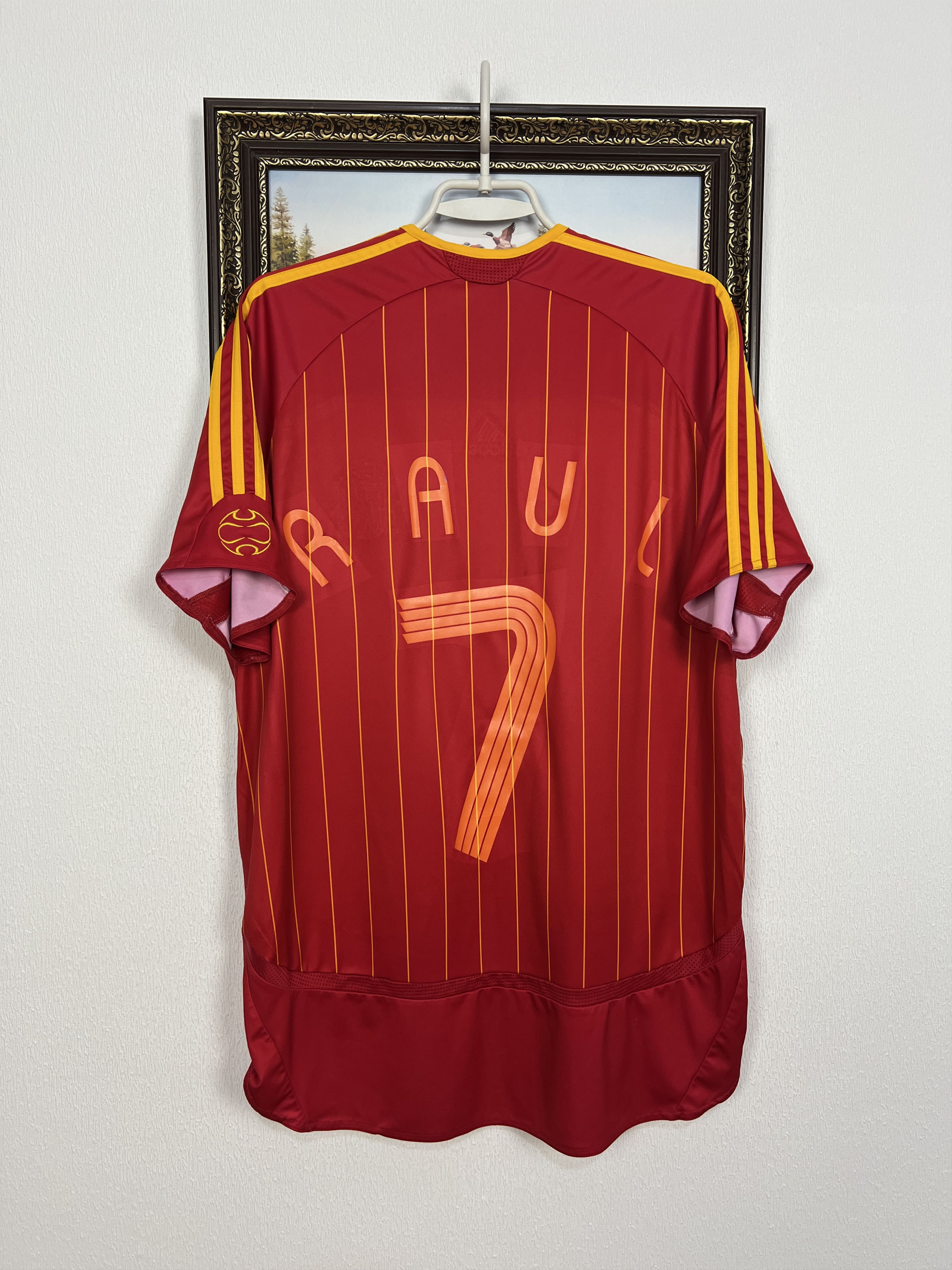 Adidas Spain Home football shirt 2005 Soccer #7 Raul Jersey Trikot Size US L / EU 52-54 / 3 - 8 Thumbnail