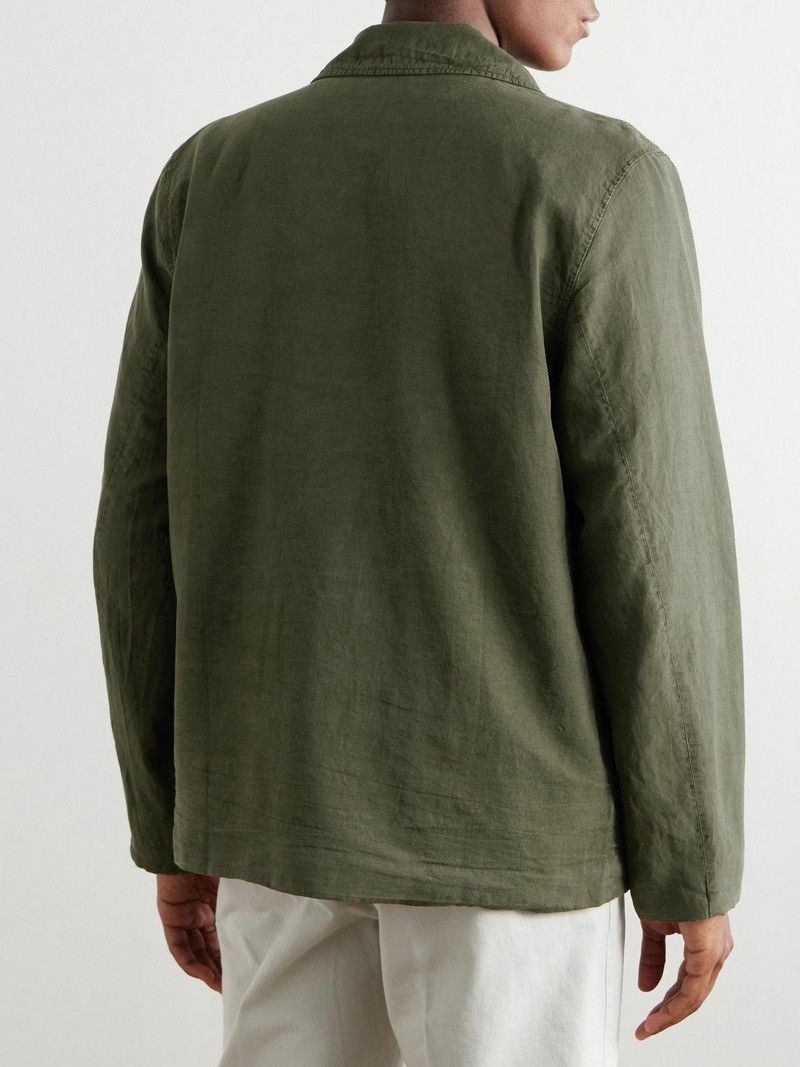 Officine Generale Officine Générale Harrison Linen Cotton Overshirt - Green Size US M / EU 48-50 / 2 - 10 Thumbnail