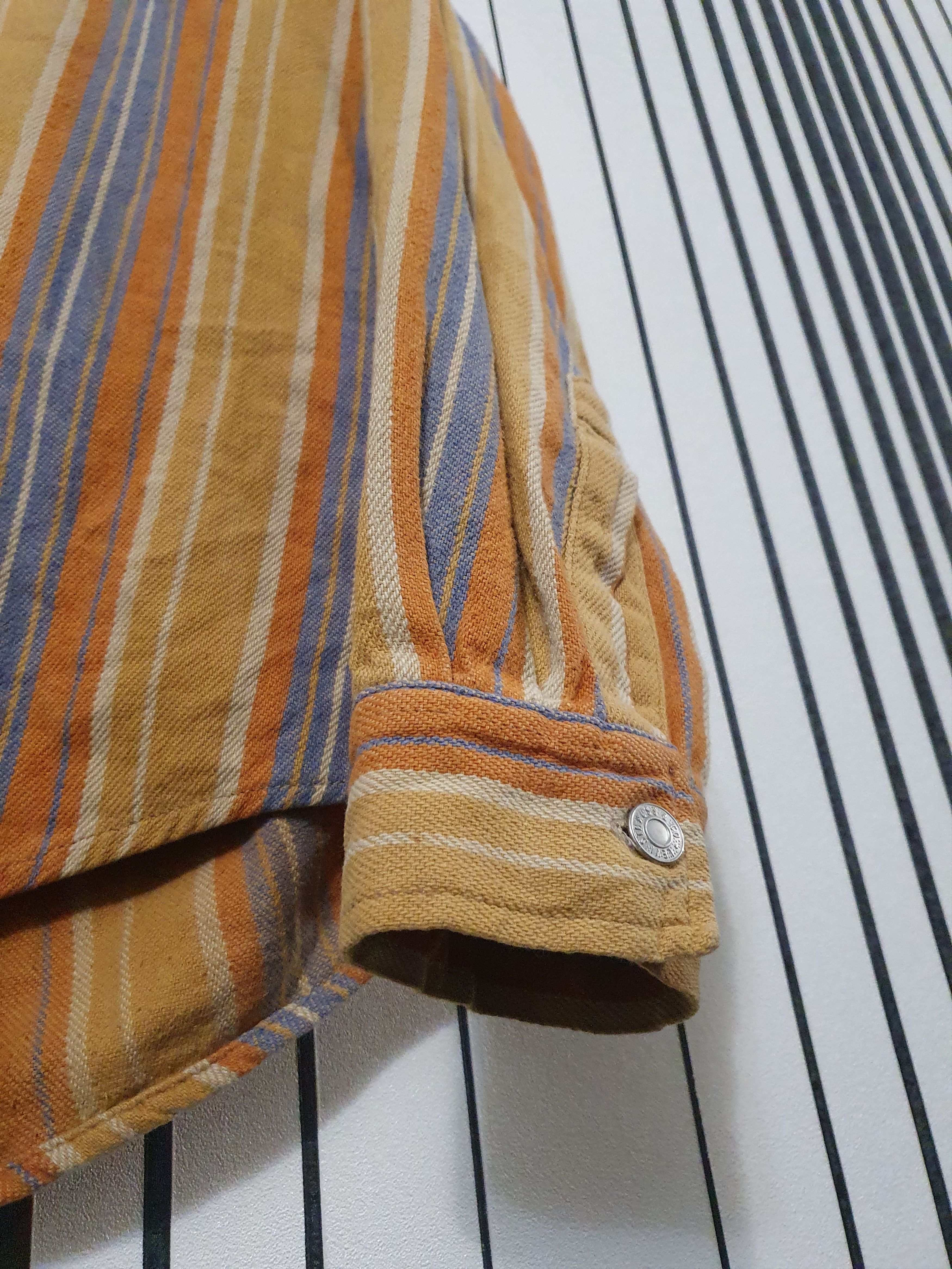 Levi's × Vintage 80's Levis Vintage Striped ZIP Double Pocket Sweatshirt Size US L / EU 52-54 / 3 - 3 Thumbnail