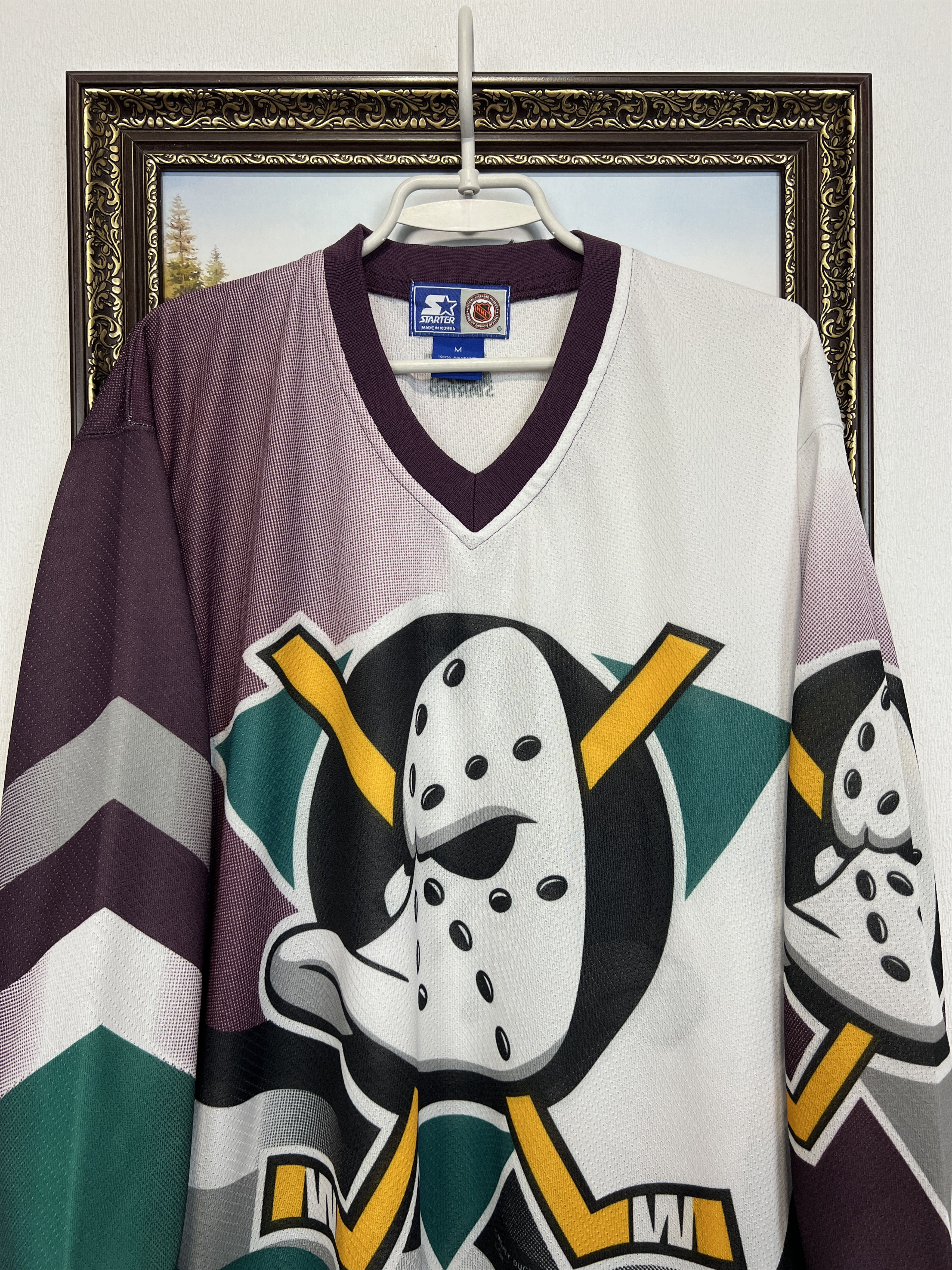 Starter Vintage 90's Anaheim Mighty Ducks Hockey Jersey NHL Trikot Size US M / EU 48-50 / 2 - 2 Thumbnail