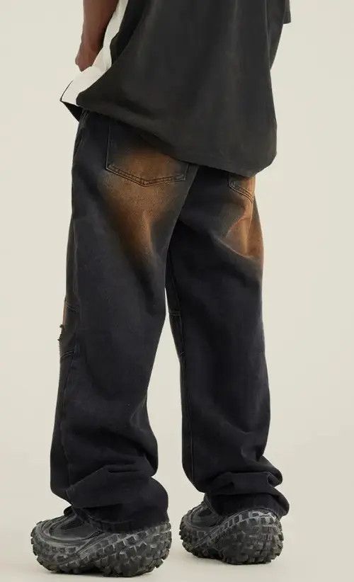 Japanese Brand × Jean Vintage washed grunge wide leg jeans Size US 32 / EU 48 - 4 Thumbnail