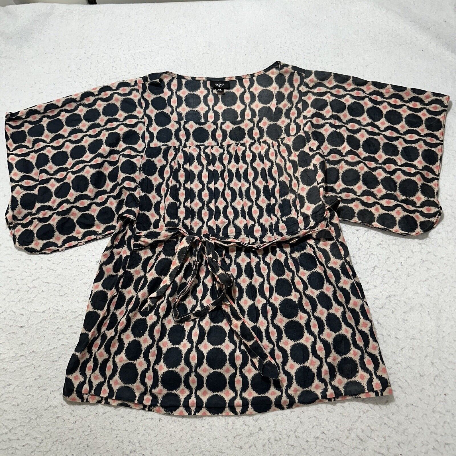 Mossimo Mossimo Medium Pink Black Patterned Top Pullover Blouse Size M / US 6-8 / IT 42-44 - 1 Thumbnail