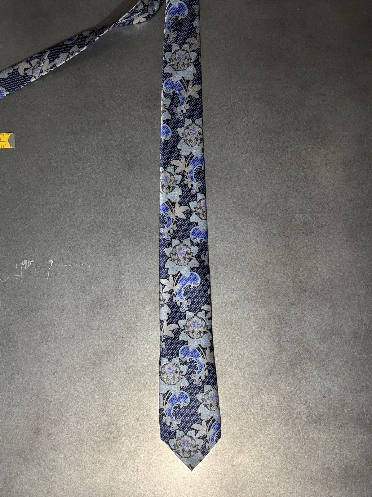 Principe Principe Silk Tie Made in Italy Floral Pattern Blue Necktie Size ONE SIZE - 3 Thumbnail
