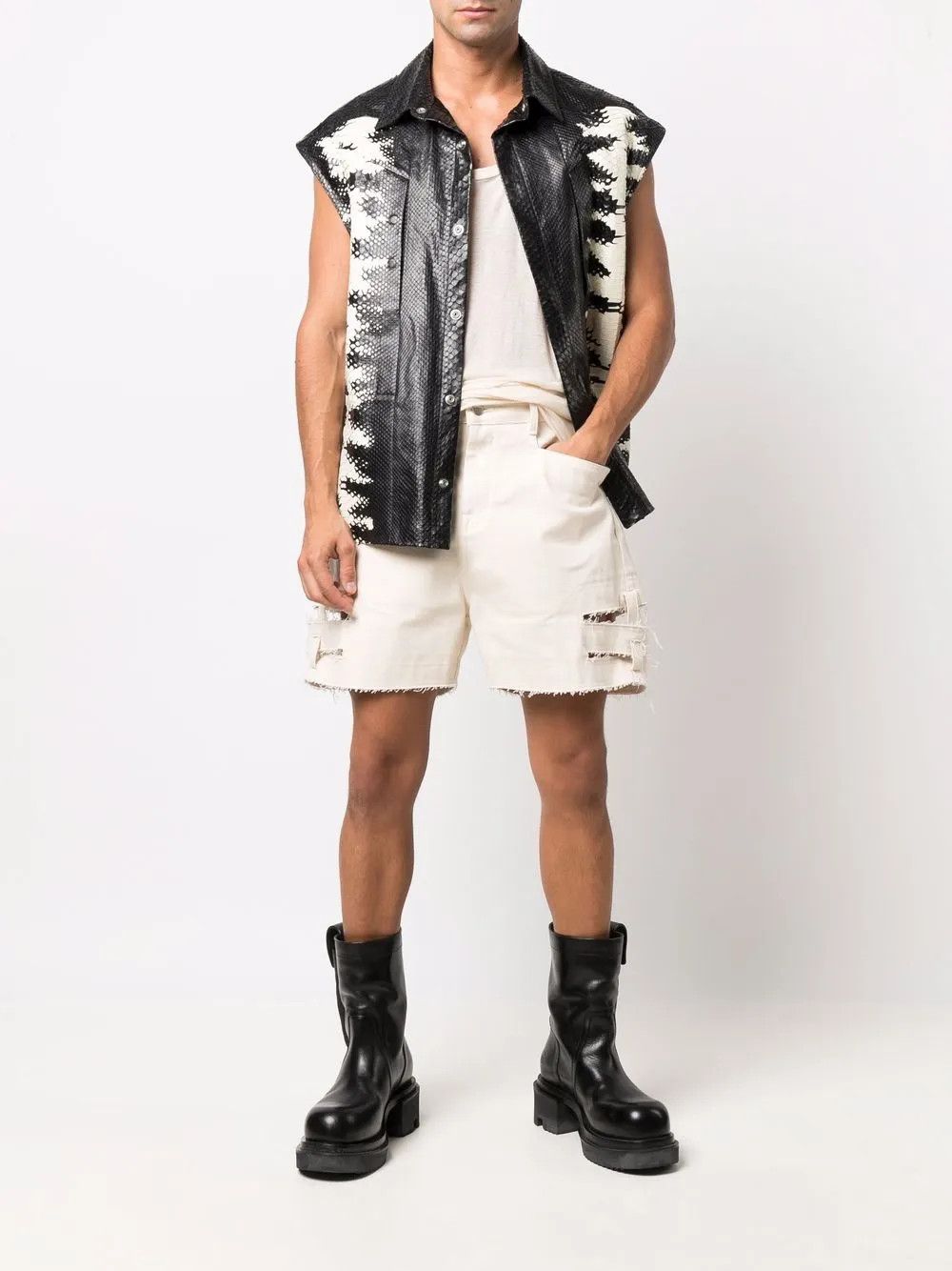 Rick Owens o1y0325 Denim Short in Ivory Size US 34 / EU 50 - 5 Thumbnail