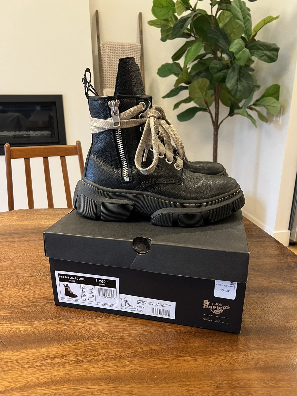 Dr. Martens × Rick Owens Rick Owens Dr. Martens 1460 Jumbo Lace 