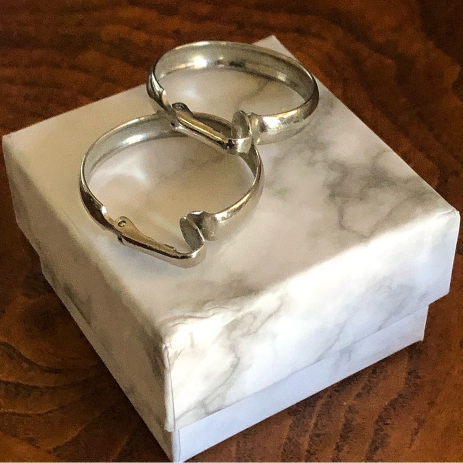 Vintage Vintage 80s silver plated hoop clip on earrings Size ONE SIZE - 3 Thumbnail