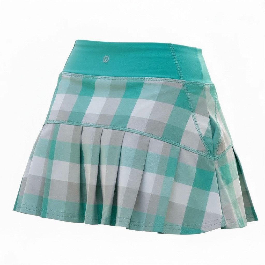 Lululemon LULULEMON RUN SPEED SKIRT SKORT in Plaid Green Sz. 6 Size 28" / US 6 / IT 42 - 6 Thumbnail