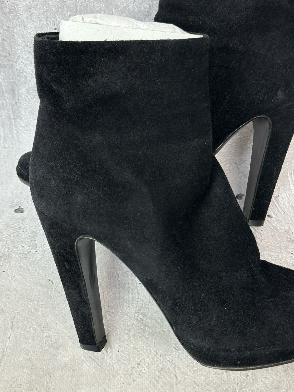 Prada Prada Black Suede High Heel Zip Made in Italy Ankle Booties Size US 7 / IT 37 - 8 Thumbnail