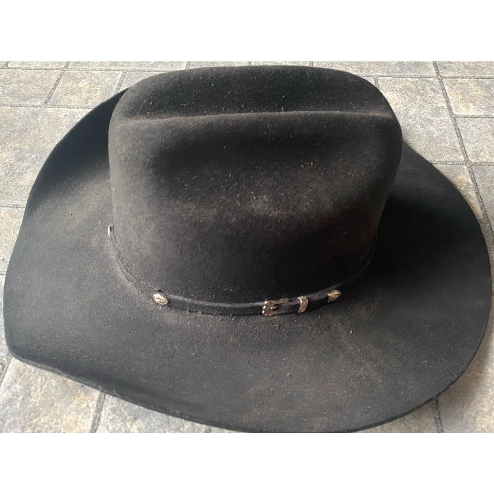 Vintage MHT Cowboy Hat 3X Beaver Blend With Belt Buckle Band Black Size 7 1/8 57 Men Mens Size ONE SIZE - 2 Thumbnail