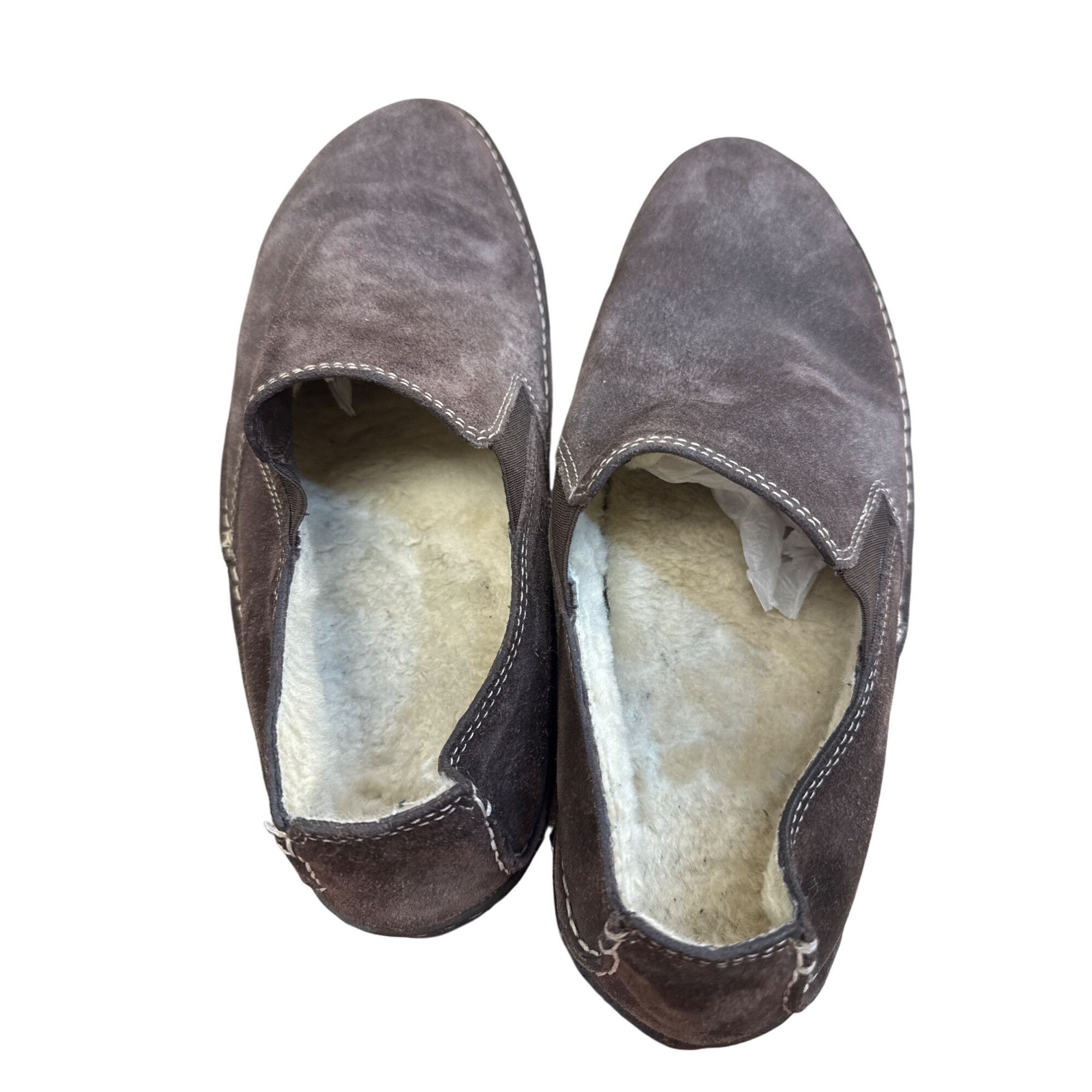 Cole Haan Cole Haan Mens Faux Fur Lined Brown Suede Slipon Loafers Siz Size US 9.5 / EU 42-43 - 8 Thumbnail