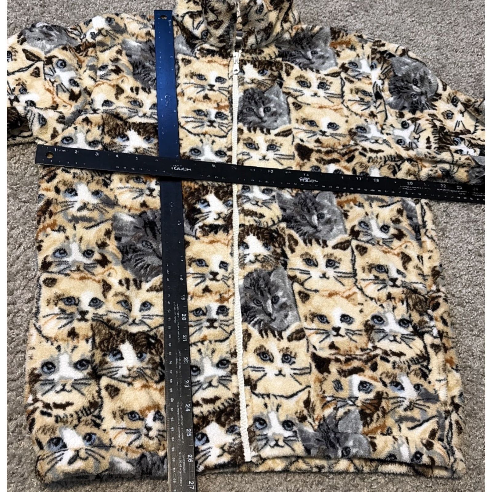 Vintage VINTAGE BonWorth Cats All Over Print Fleece Jacket Womens Petite XSP XS Full Zip Size XS / US 0-2 / IT 36-38 - 6 Thumbnail