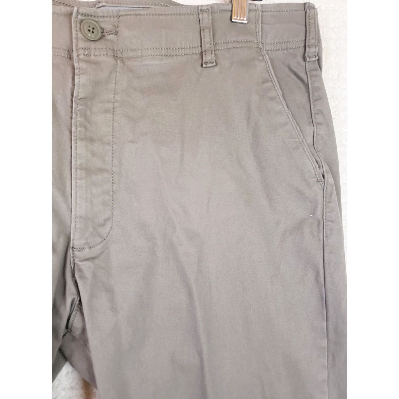 Lee Lee Motion Flex Waistband Flat Front Chino Pants 38x32 Men Slim Straight Green Khaki Size US 38 / EU 54 - 4 Thumbnail