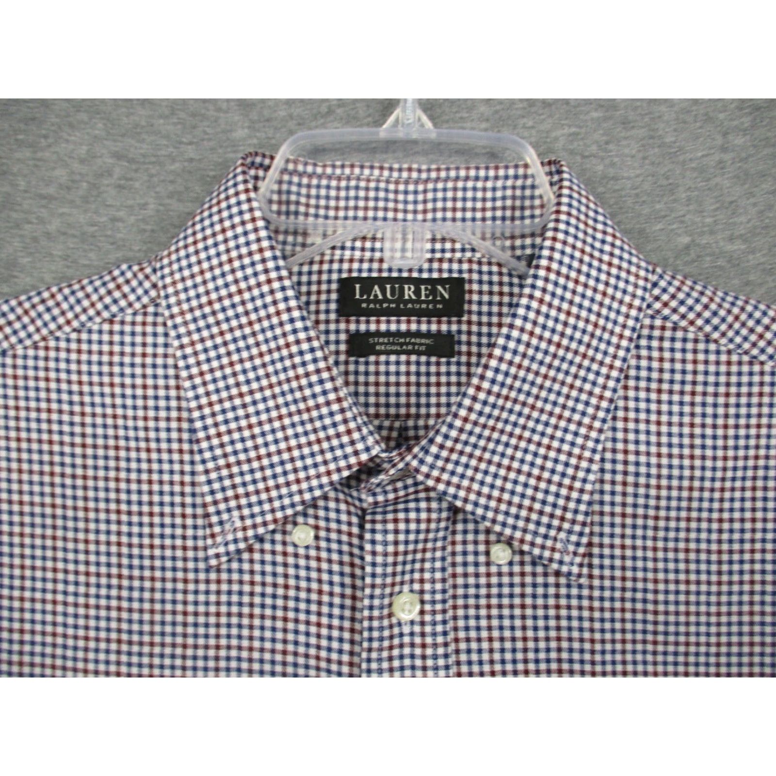 Ralph Lauren Lauren Ralph Lauren Dress Shirt 16.5 Men Blue Plaid Stretch Regular Fit Shirt Size 46R - 3 Thumbnail