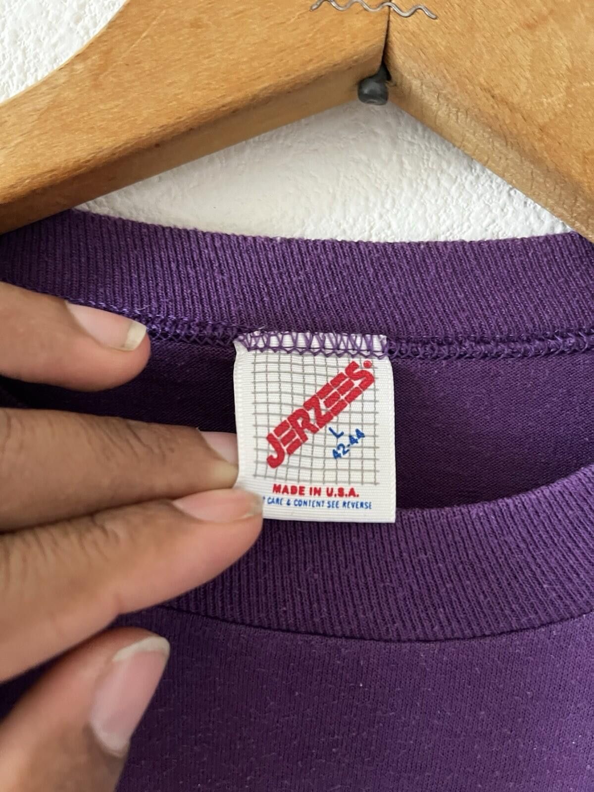 Jerzees VTG Cap Ferrat Jeans Tee L Purple Size US L / EU 52-54 / 3 - 3 Thumbnail