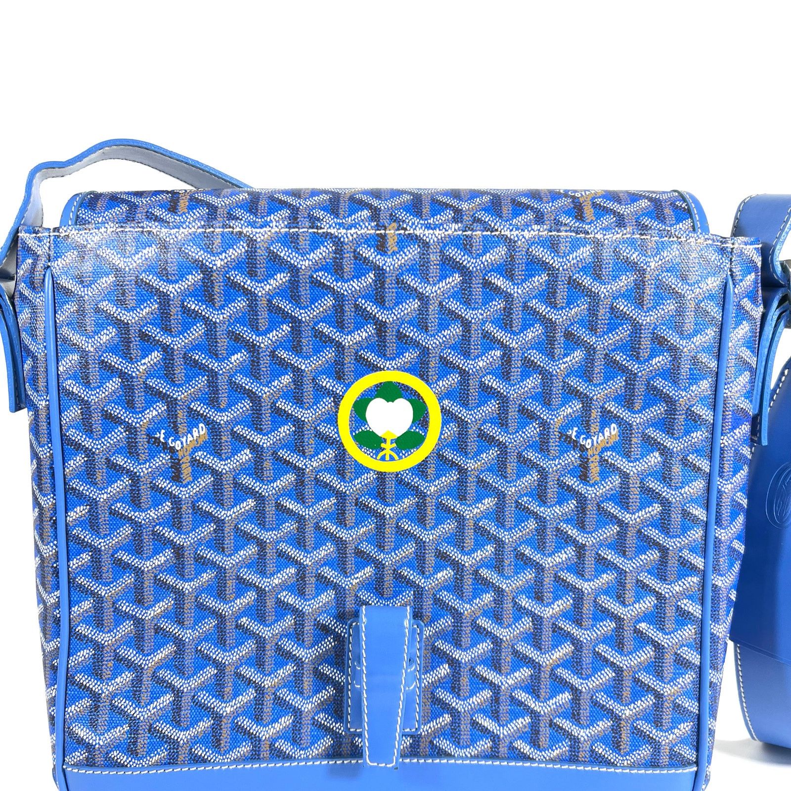 Goyard Goyard Grand Bleu MM Sky Blue Vintage Hand Painted Canvas Size ONE SIZE - 9 Thumbnail