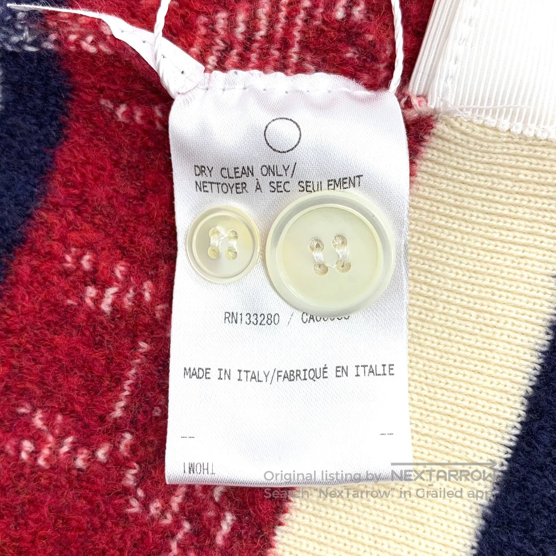 Thom Browne Thom Browne Multicolor Dog Pattern Inlaid Wool V-neck Sing Size US S / EU 44-46 / 1 - 6 Thumbnail