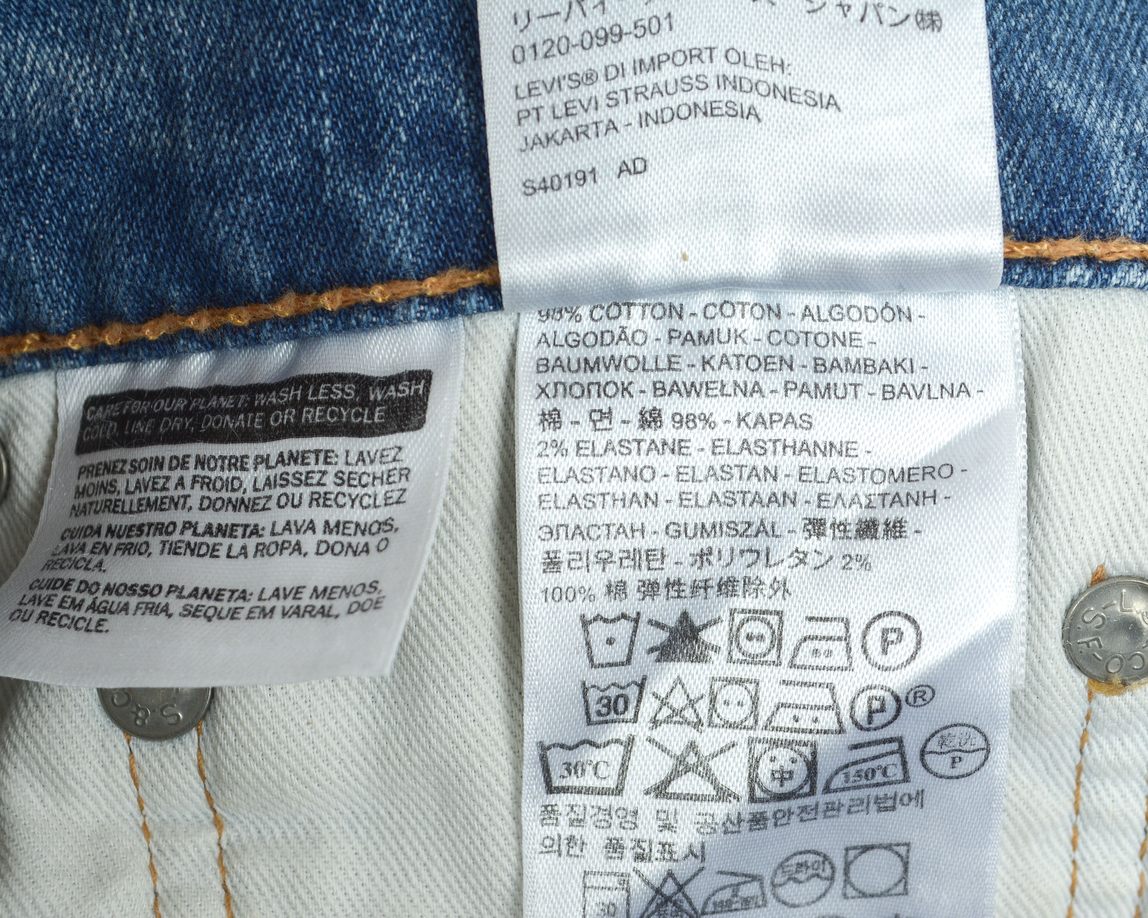 Levi's 511 W33 L32 Jeans Slim Denim Pants Trousers Straight Blue Size US 33 - 6 Thumbnail