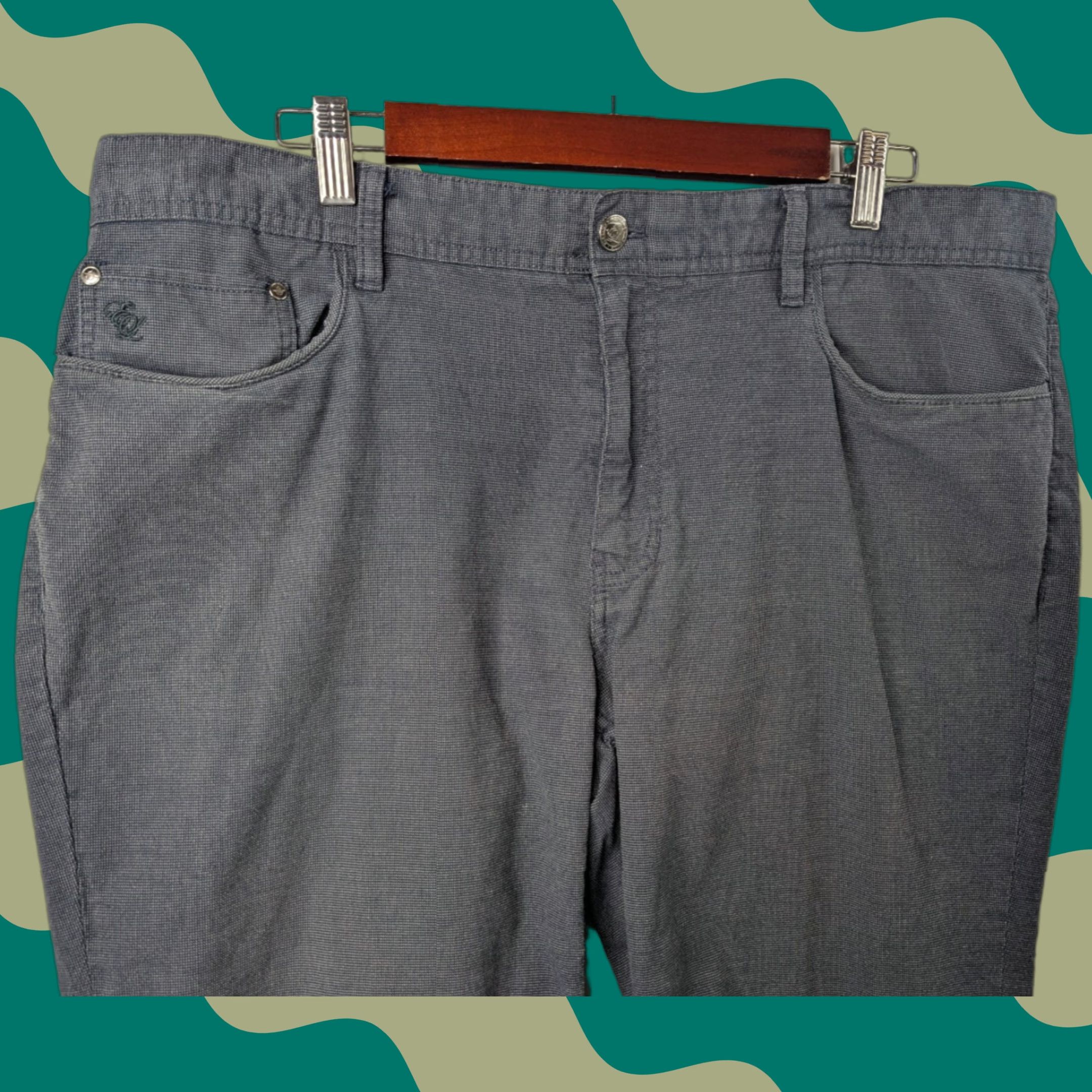 English Laundry VINTAGE English Laundry Pants Men 38x30 Brixton 5-Pocket Trousers Stretch Gray Navy Size US 38 / EU 54 - 1 Thumbnail