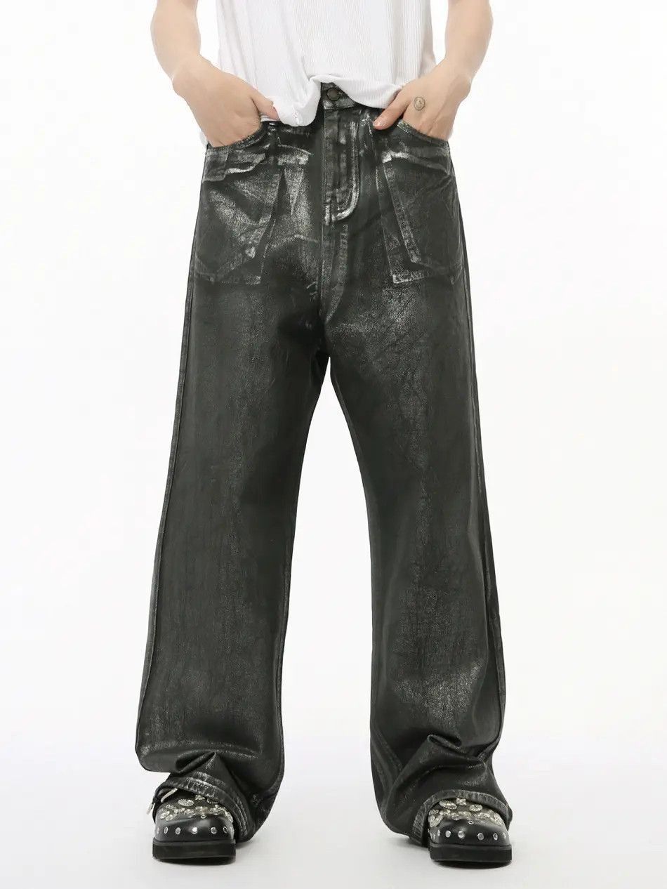 Japanese Brand Retro loose straight leg wide leg jeans Size US 32 / EU 48 - 4 Thumbnail