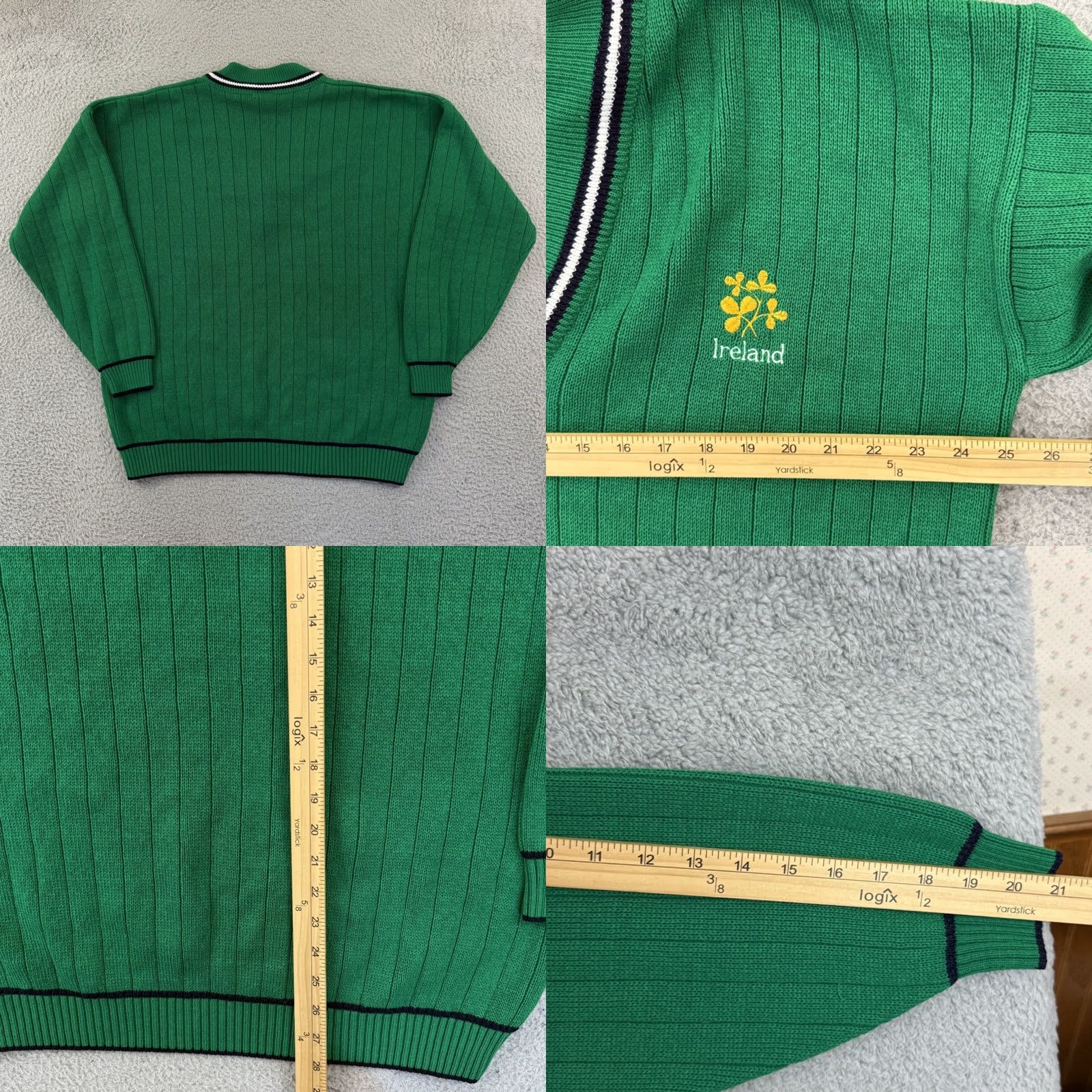 Vintage VINTAGE Country Collection Sweater Mens XL Green Ireland Knit V Neck Academia Preppy Pullover Knit Style Solid Embroidered Size US XL / EU 56 / 4 - 8 Thumbnail