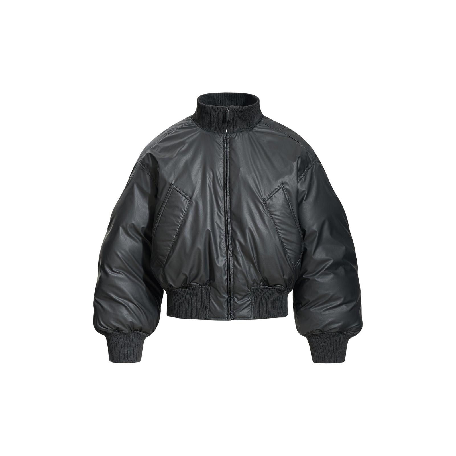 Japanese Brand Olive Green Cropped Puffer Jacket, Ribbed Cuffs Bomber Size M / US 6-8 / IT 42-44 - 6 Thumbnail