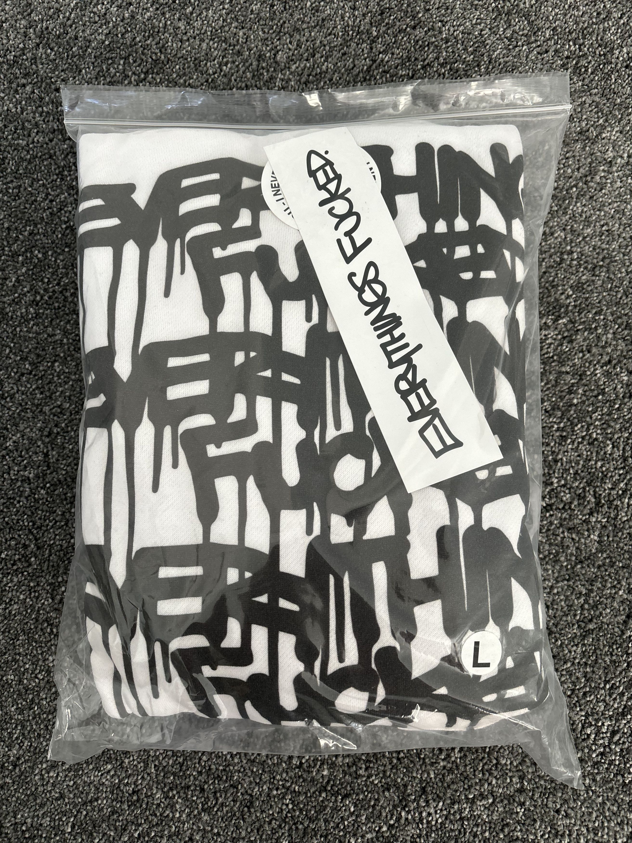 image of Ineverheardofyou - Everythings Fcked Hoodie in White, Men's (Size Large)