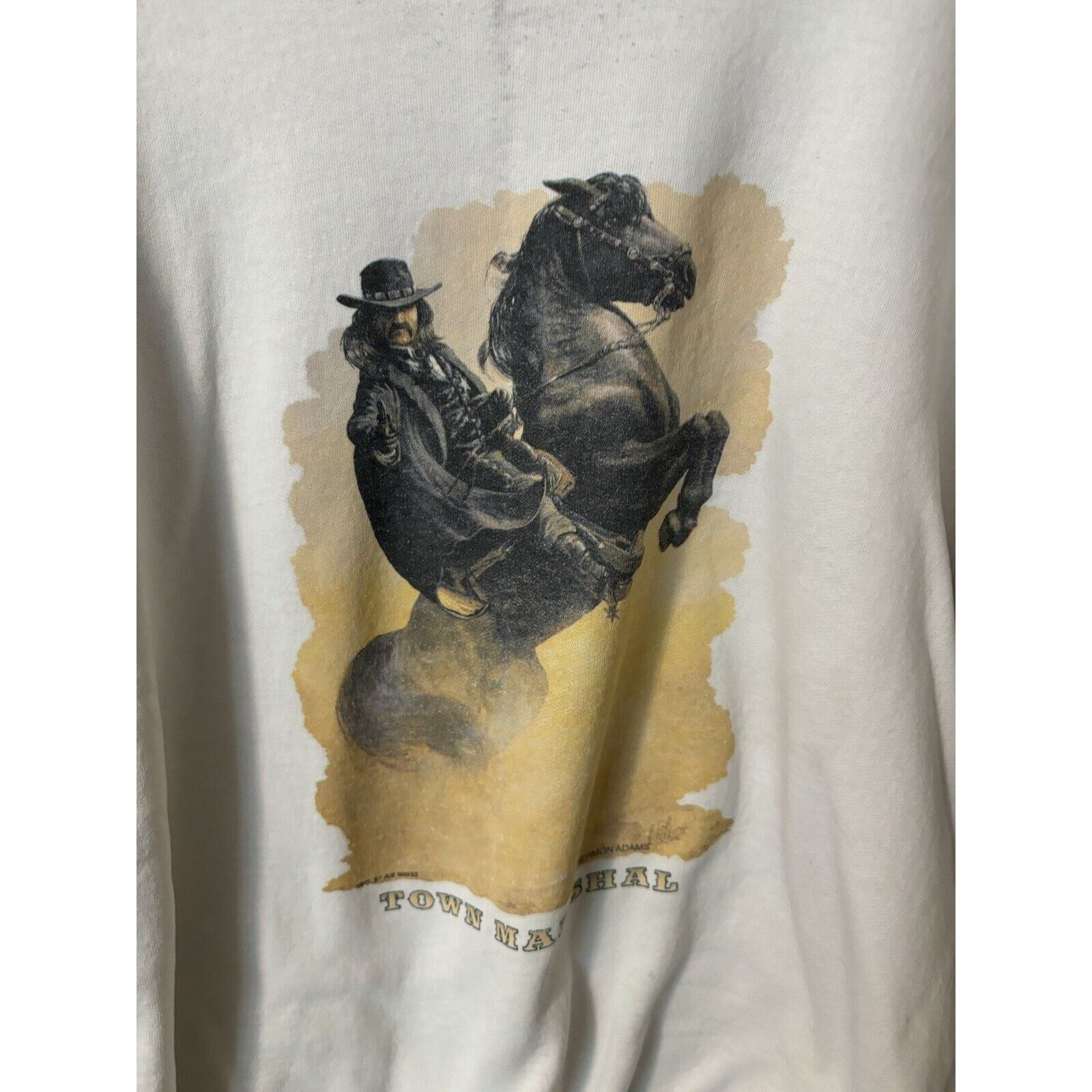 Adams vintage town marshal cowboy white crewneck Hermon Adams Size US L / EU 52-54 / 3 - 3 Thumbnail