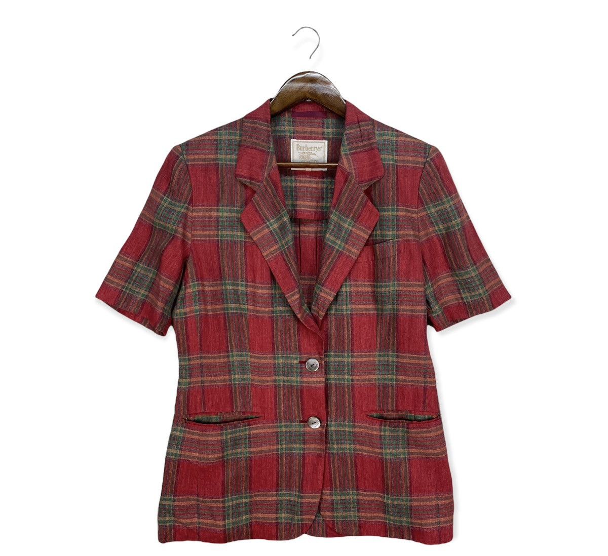 Burberry Vintage Burberry Short Sleeve Red Tartan Size ONE SIZE - 2 Thumbnail