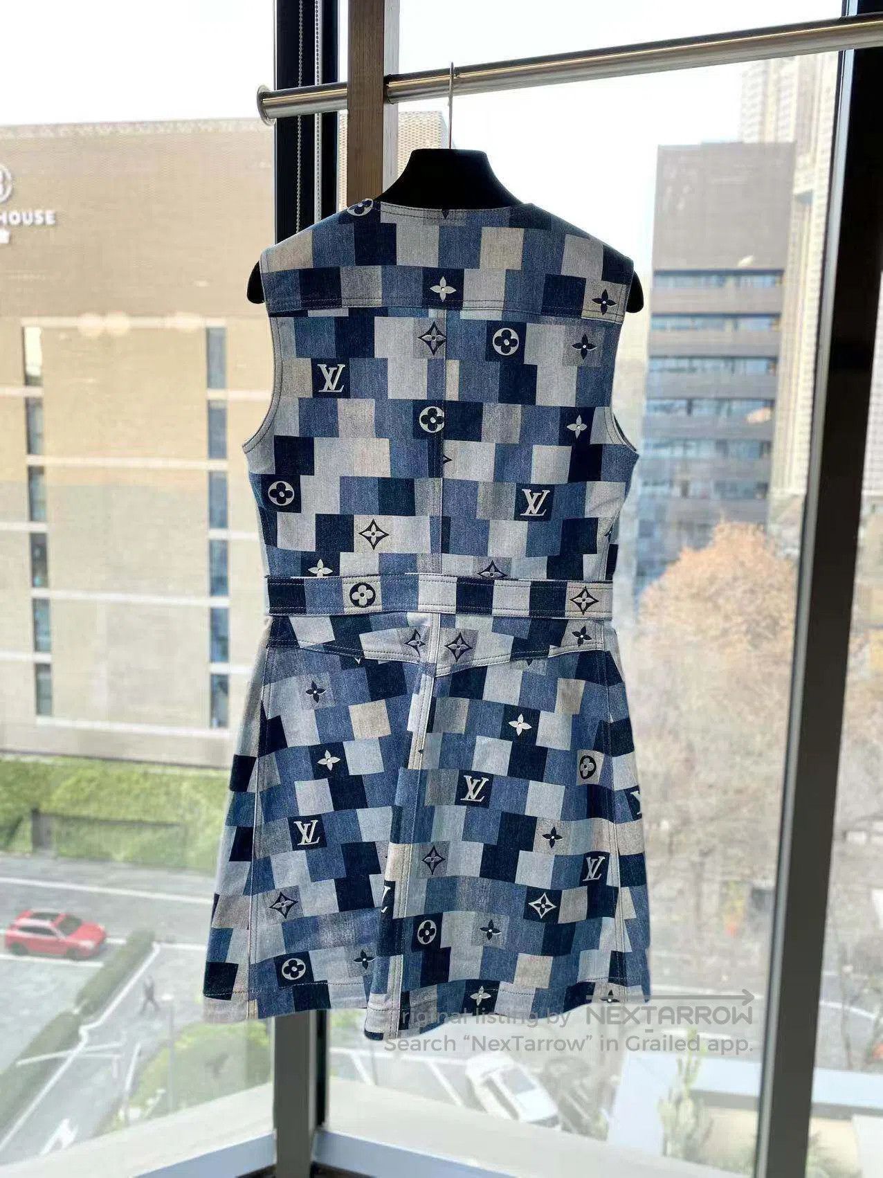 Louis Vuitton Louis Vuitton Denim old flower full of printed dress| Size XS / US 0-2 / IT 36-38 - 3 Thumbnail