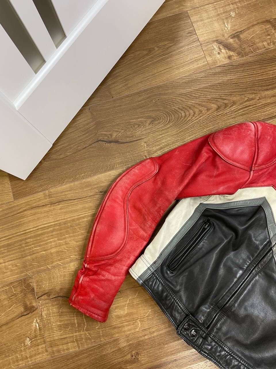 Genuine Leather × Vintage Vintage Genuine Leather 90’s Y2K Red Racing IXS Faded Jacket Size US M / EU 48-50 / 2 - 2 Thumbnail