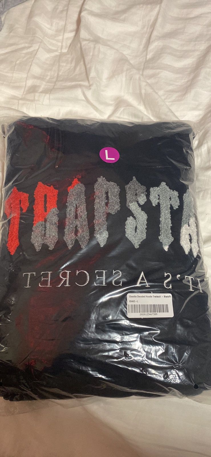 TRAPSTAR CHENILLE DECODED HOODED TRACKSUIT BLACK/RED