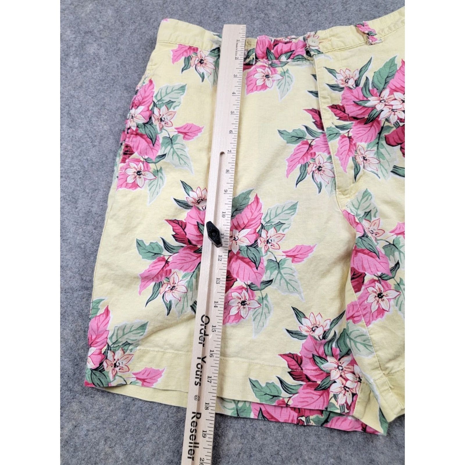 Ralph Lauren Polo Golf Gordon Shorts Mens 35 Yellow Floral Cotton Linen Chino Zip Pockets Stylish Casual Summer Vintage: No Size US S / EU 44-46 / 1 - 3 Thumbnail