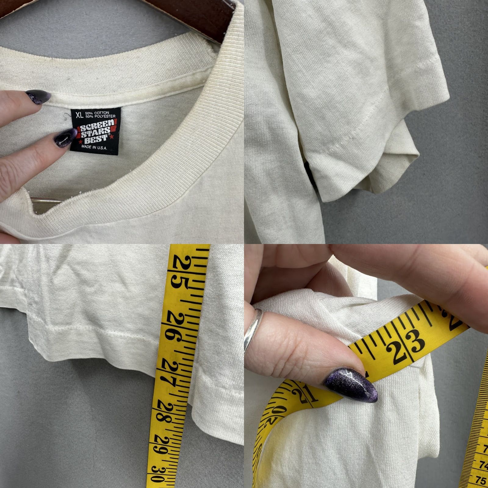 Hanes VINTAGE Hanes T-Shirt Mens XL White Cotton Blend 90s 1990s 90s Graphic Print Double-Sided SS Y2K Bobby Sox American Girl Softball Shirt Size US XL / EU 56 / 4 - 8 Thumbnail