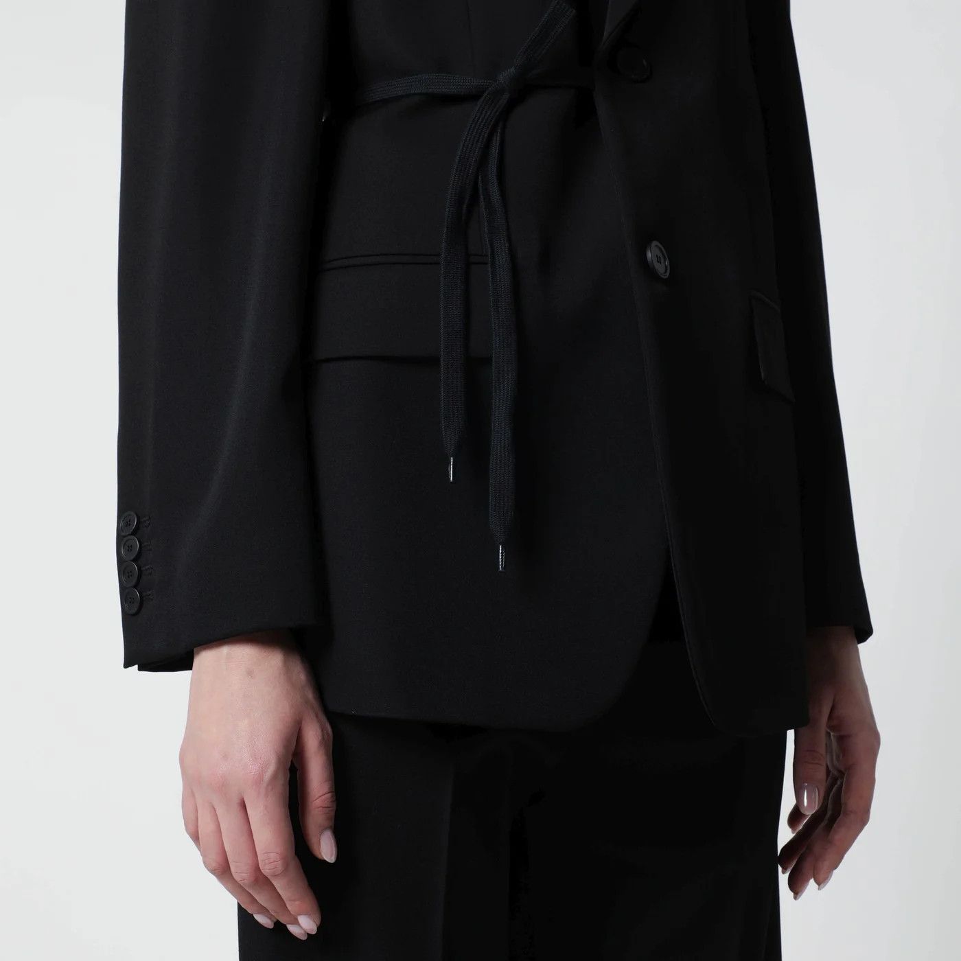Balenciaga o1d2blof0426 Jacket With Side Tie in Black Size XS / US 0-2 / IT 36-38 - 4 Thumbnail