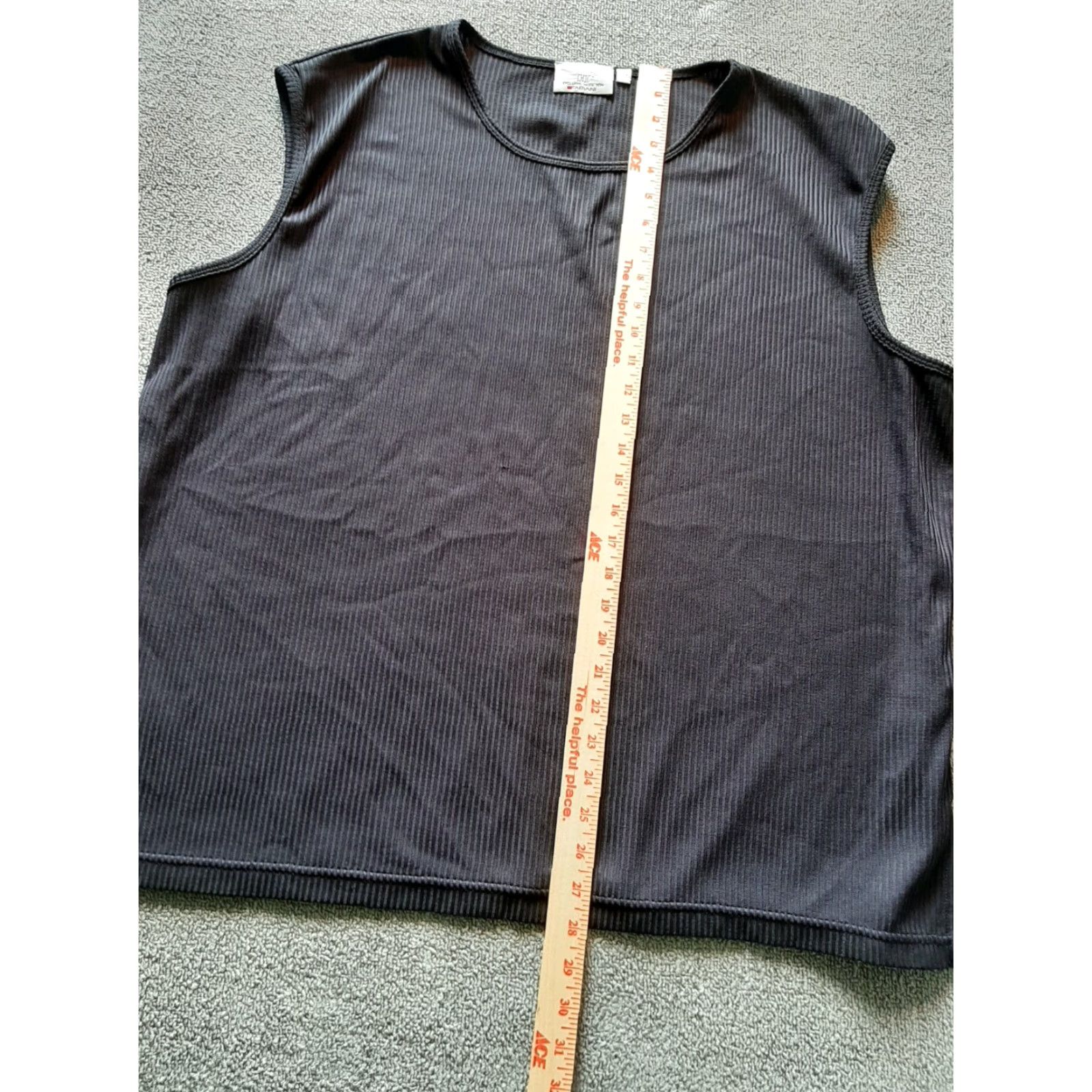 Vintage Chic Fabini Tank Sleeveless Shirt Plus Size 50" Chest Black Womens - Tiny Hole Size XL / US 12-14 / IT 48-50 - 2 Thumbnail