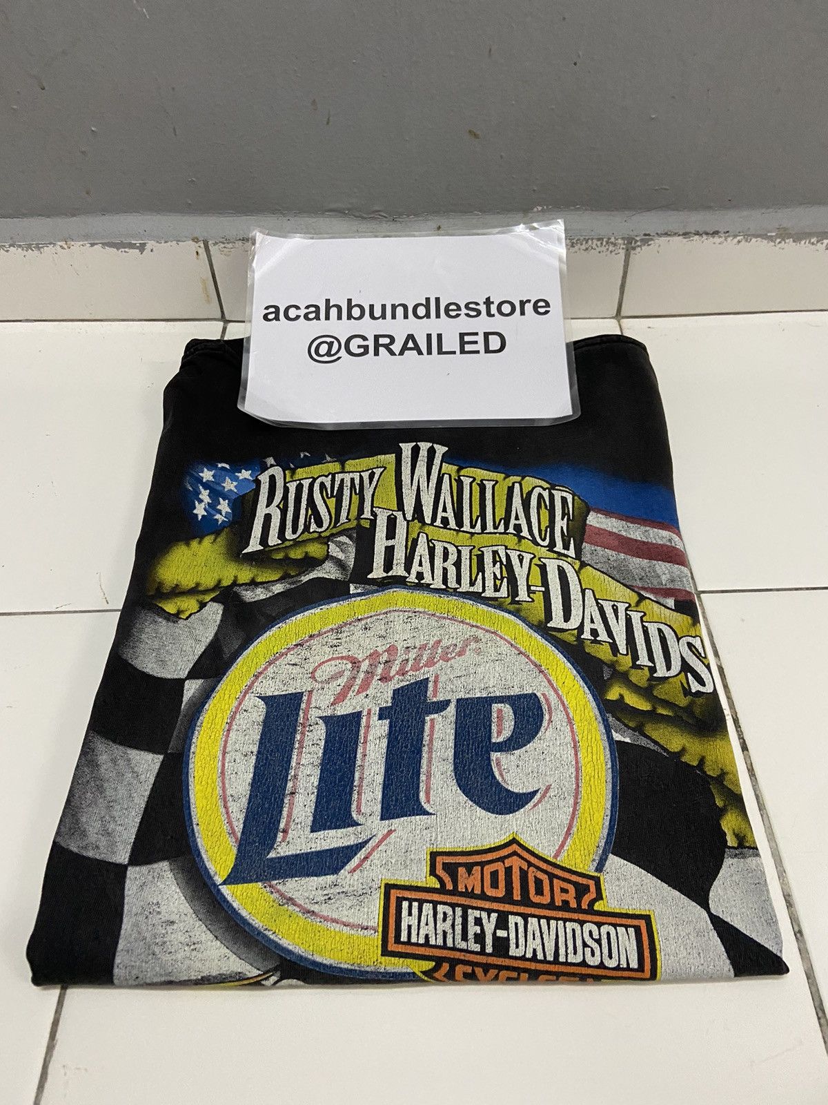 Chase Authentics VINTAGE RUSTY WALLACE HARLEY DAVIDSON 00’s NASCAR TEE SHIRT Size US XL / EU 56 / 4 - 19 Thumbnail