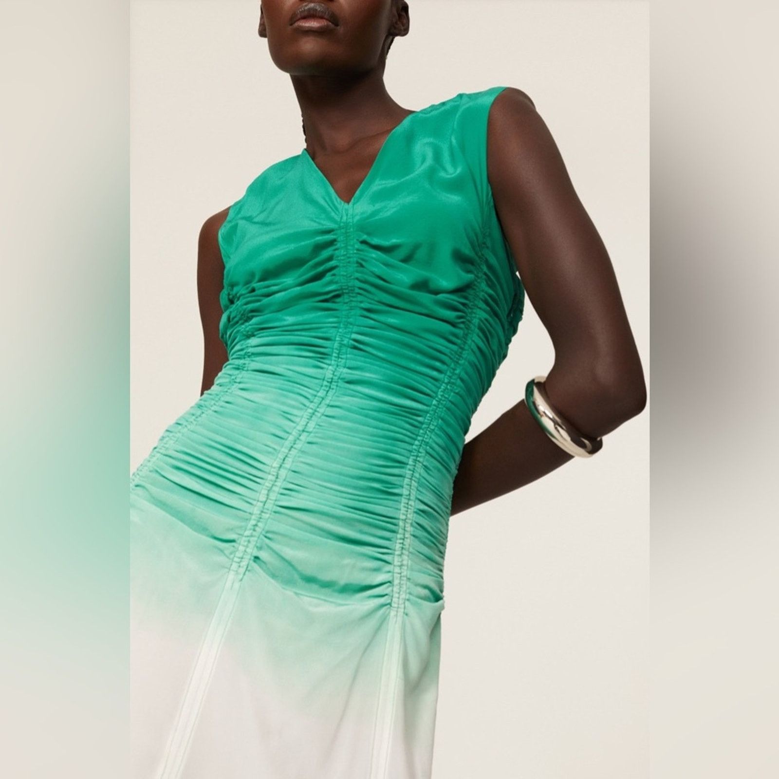 Other Marina Moscone Ruched Dip Dye Dress Size 6 Size M / US 6-8 / IT 42-44 - 4 Thumbnail