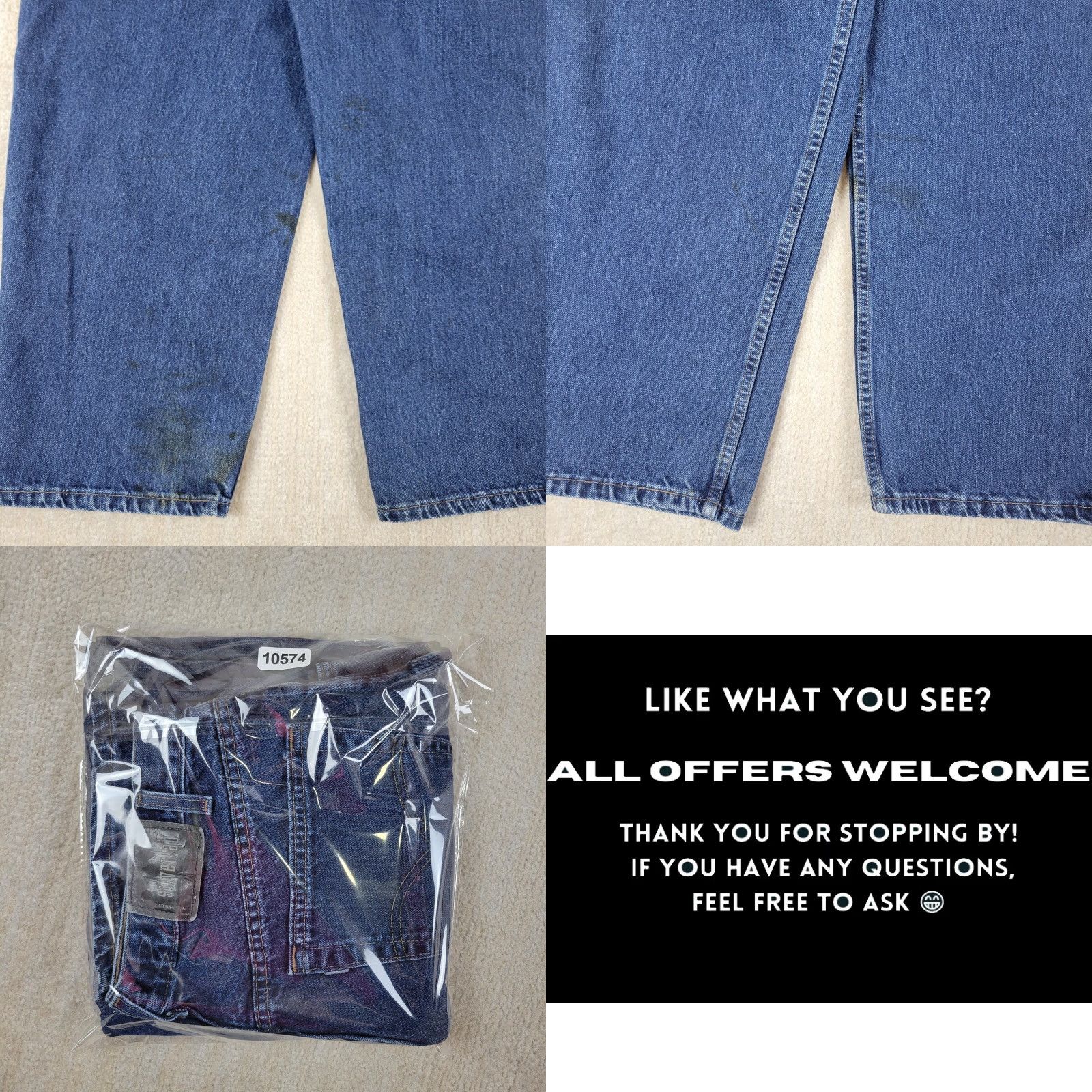 Levi's VINTAGE Levi's Silvertab Jeans 90s Baggy Mens 38x30 Blue Distressed Denim Cotton 5-Pocket USA 3-Button Zip Relaxed Wide-Leg Pants Jeans Mens Size US 38 / EU 54 - 9 Thumbnail